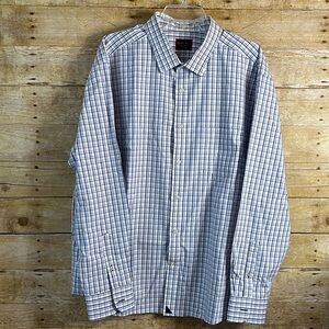 UNTUCKit Men's White, Dark Gray and Blue Plaid Shirt Size XXXL 3X EUC